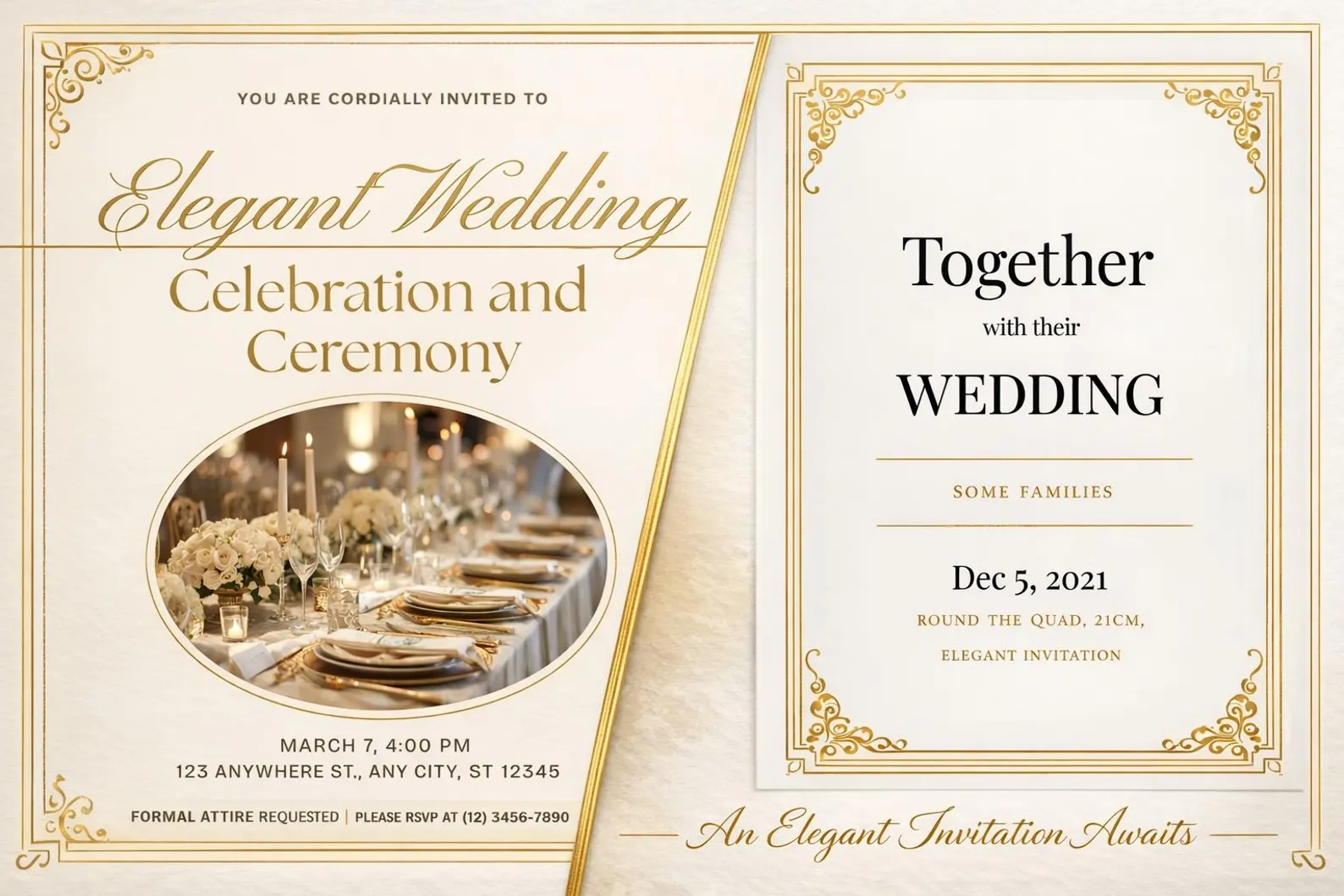 Luxury Blush Floral Wedding Invitation